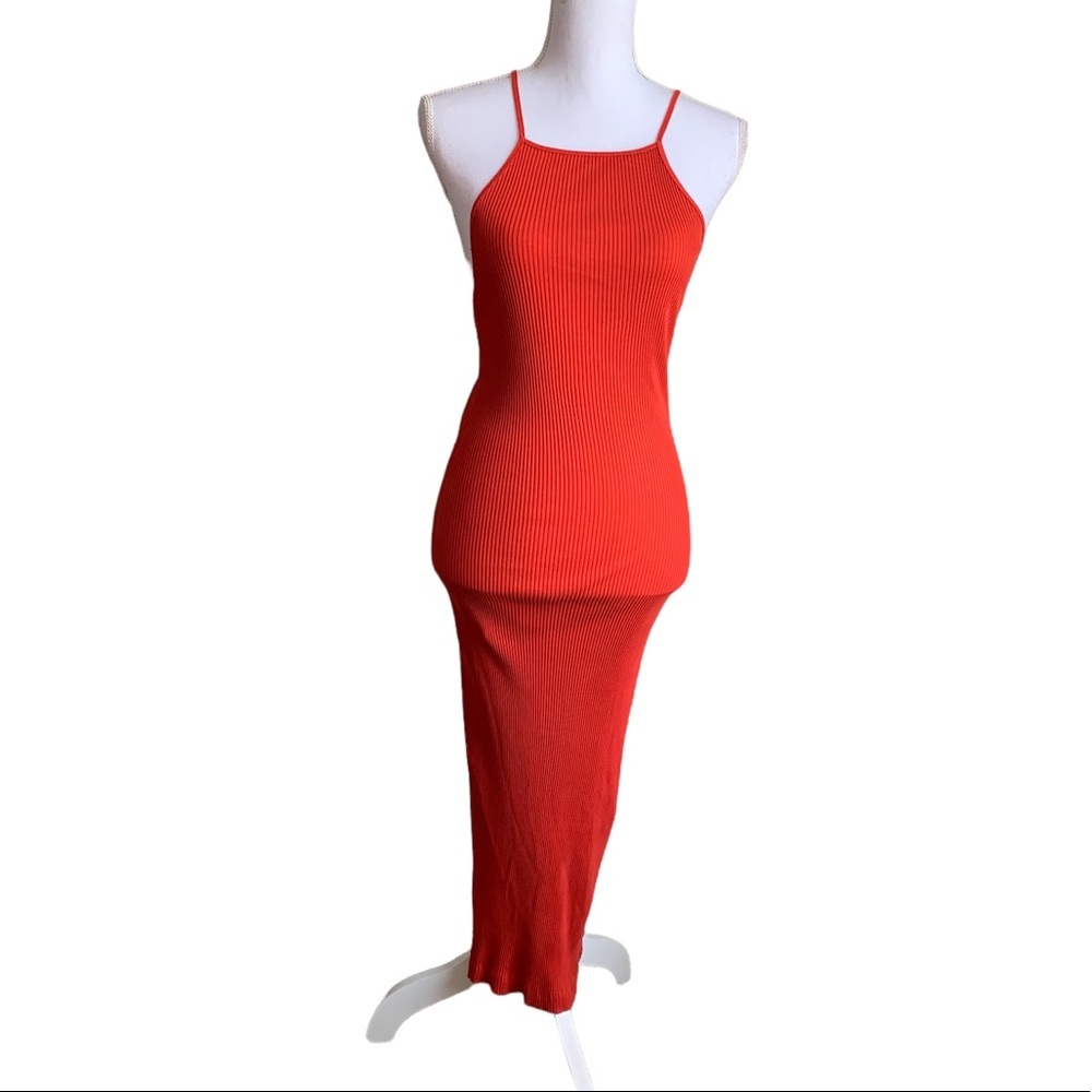 Zara Spaghetti Strap Cross Back Midi Dress Size Small